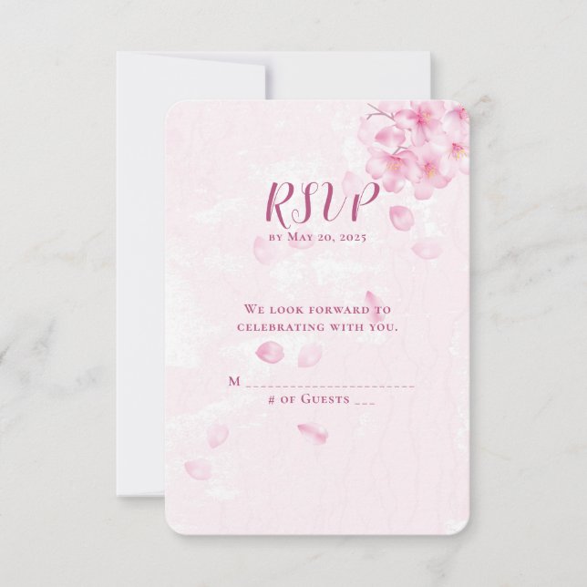 Hochzeit der Kirschblüte RSVP Karte (Vorderseite)