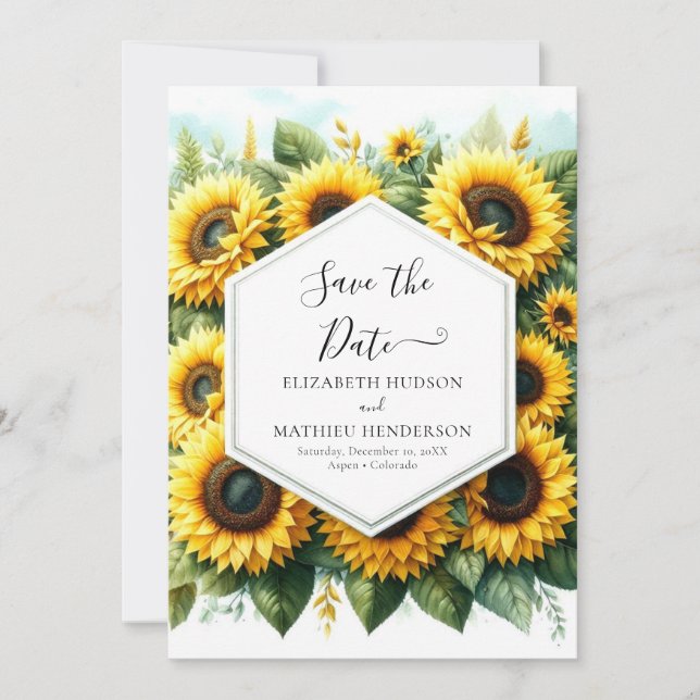 Hochzeit der klassischen Blumenblume Save The Date (Vorderseite)