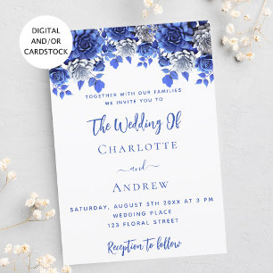 Hochzeit der königlich blauen Blume Einladung