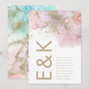 Hochzeit der künstlerischen Moderne Foil Watercolo Einladung