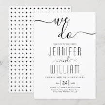 Hochzeit der kursiven Skripte "We do"-Kalligrafie