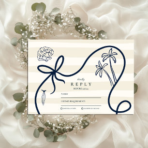 Hochzeit der Küstenlandschaft RSVP Karte