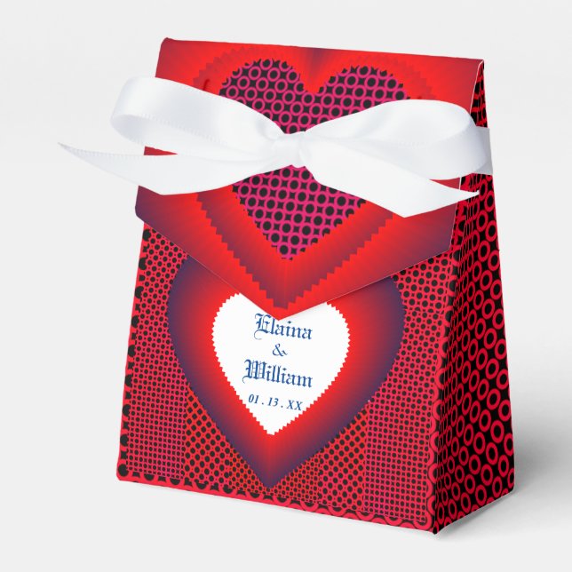 Hochzeit der Liebe Rotes Herz Geschenkschachtel (Vorderseite)