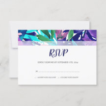 Hochzeit der Lila Aqua-Hochzeit in Aquarellblätter