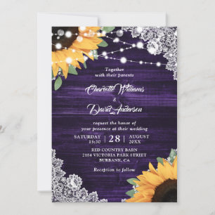 Hochzeit der lila Blütenblume Eukalyptus Einladung