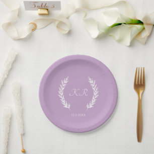 Hochzeit der Lila Botanischen Floral Pappteller