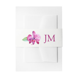Hochzeit der Lila Orchid-Monogramm Einladungsbanderole