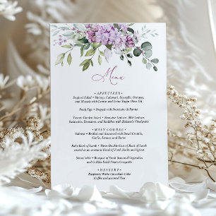 Hochzeit der Lilac Sage Green Menu Card Einladung