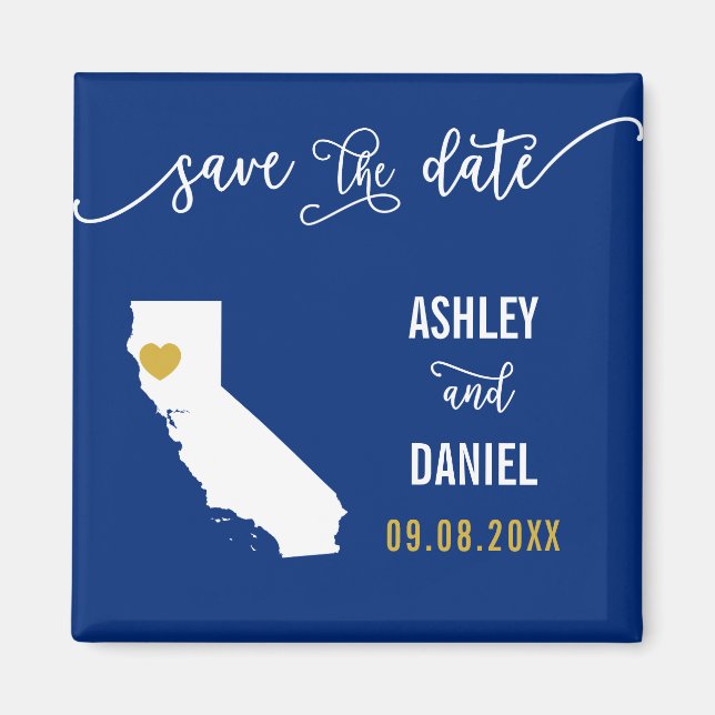 Hochzeit der Marine California Save the Date Map Magnet (Vorne)