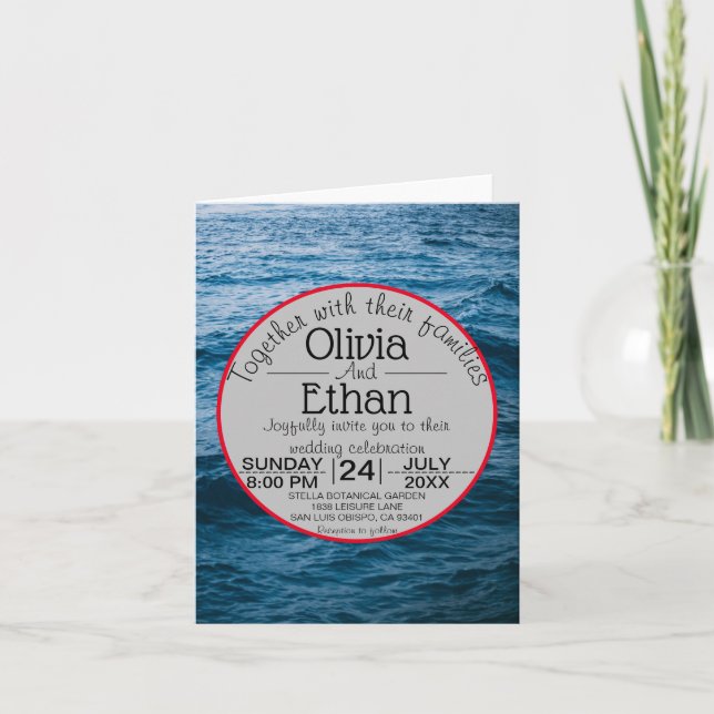 Hochzeit der Marine Einladung (Vorderseite)