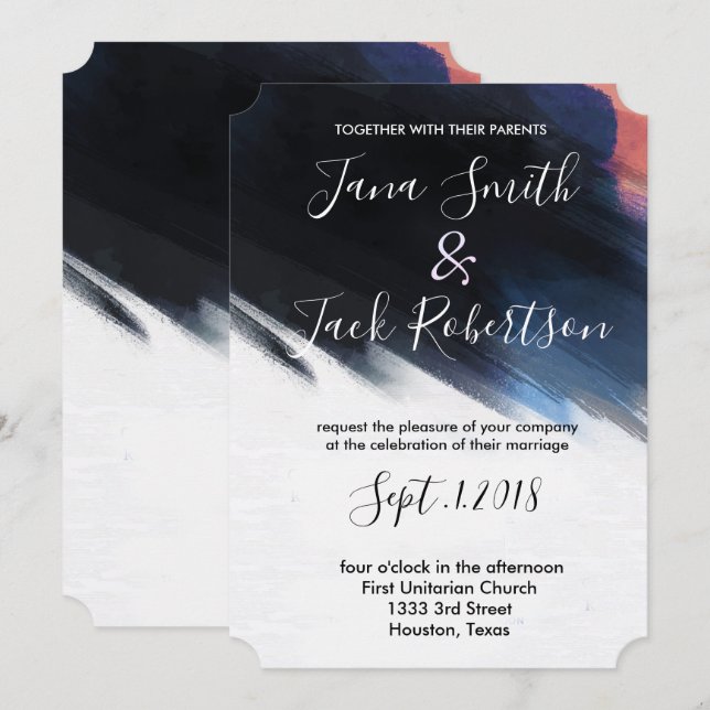 Hochzeit der Marine Einladung (Vorne/Hinten)