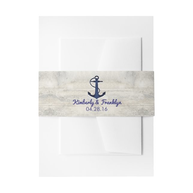 Hochzeit der Marine und des Driftwood Beach Einladungsbanderole (Vorderseite Beispiel)