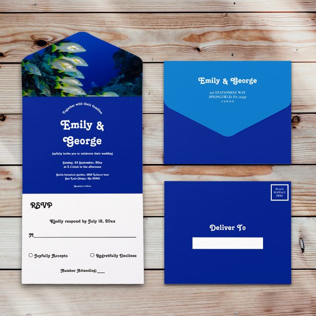 Hochzeit der Marine unter dem Meer All In One Einladung (Von Creator hochgeladen)