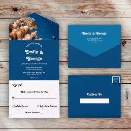 Hochzeit der Marine unter den Meeresfischen Sommer All In One Einladung