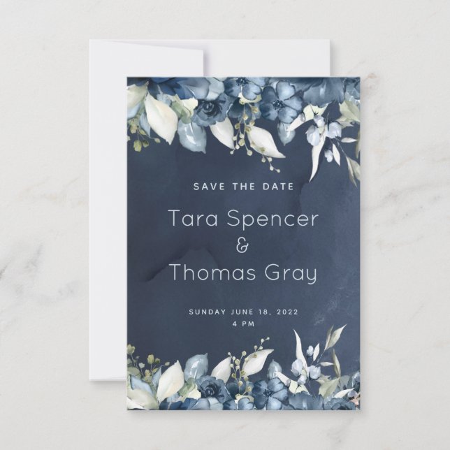 Hochzeit der Marineblacht Save The Date (Vorderseite)