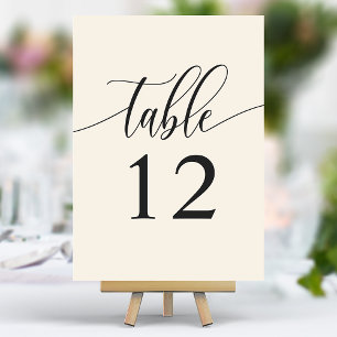 Hochzeit der Minimalistischen Kalligraphie von Elf Tischnummer