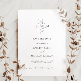Hochzeit der Minimalistischen Olive Leaf-Olive-Mon Save The Date