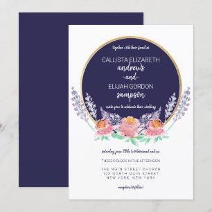 Hochzeit der modernen Blume Lilac Einladung