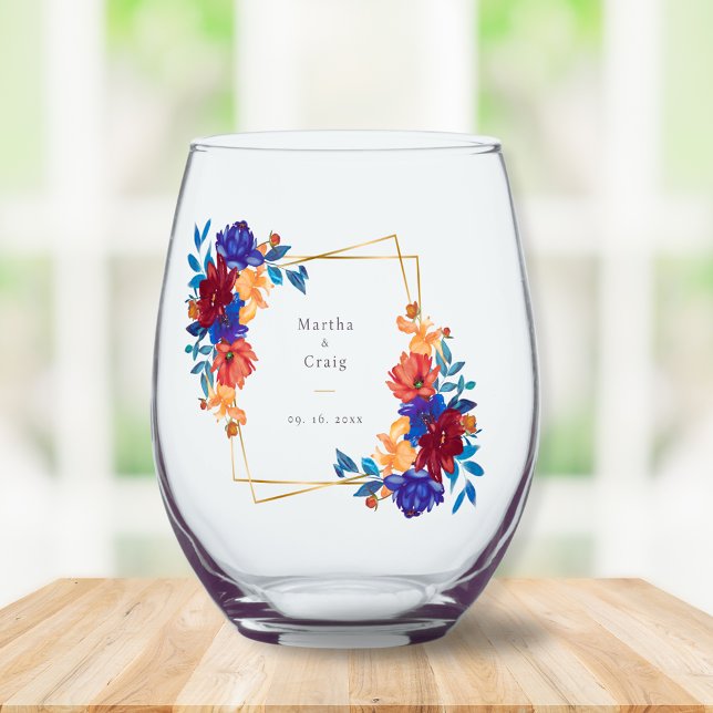 Hochzeit der modernen mexikanischen Fiesta-Blume Weinglas Ohne Stiel (Von Creator hochgeladen)