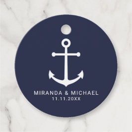 Hochzeit der modernen Nautic Navy Geschenkanhänger