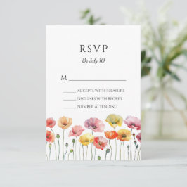 Hochzeit der Mohnblüte RSVP Karte