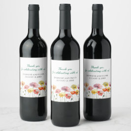 Hochzeit der Mohnblüte Weinetikett