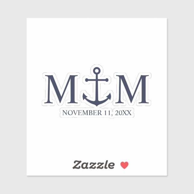 Hochzeit der Nautic Navy Aufkleber (Blatt)