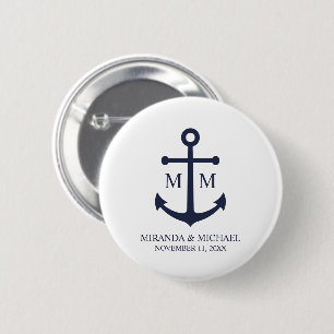 Hochzeit der Nautic Navy Button
