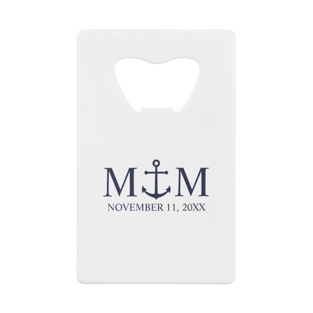 Hochzeit der Nautic Navy Geldbeutel Flaschenöffner (Vorderseite)
