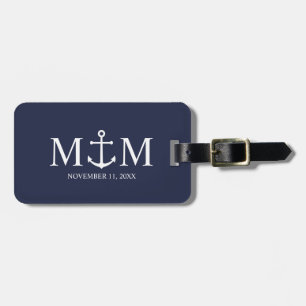 Hochzeit der Nautic Navy Gepäckanhänger