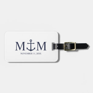 Hochzeit der Nautic Navy Gepäckanhänger
