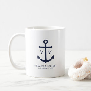 Hochzeit der Nautic Navy Kaffeetasse