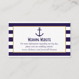 Hochzeit der Nautischen Marine und des Weißstreife Begleitkarte