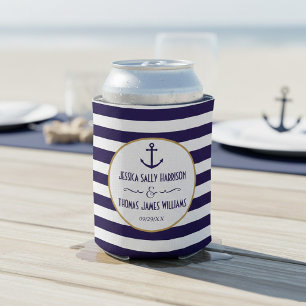 Hochzeit der Nautischen Marine und des Weißstreife Dosenkühler
