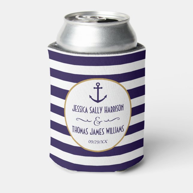 Hochzeit der Nautischen Marine und des Weißstreife Dosenkühler (Kanne Rückseite)