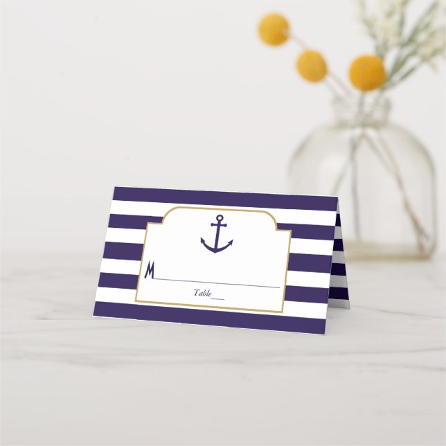 Hochzeit der Nautischen Marine und des Weißstreife Platzkarte (Vorderseite)