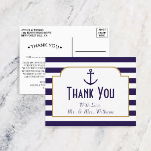 Hochzeit der Nautischen Marine und des Weißstreife Postkarte