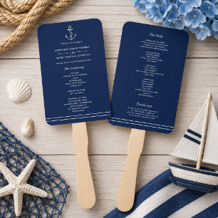 Hochzeit der Navy Blue Nautical White Anchor Sea S Fächer