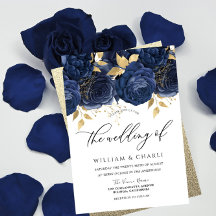 Hochzeit der Navy mit Blue & Gold Floral