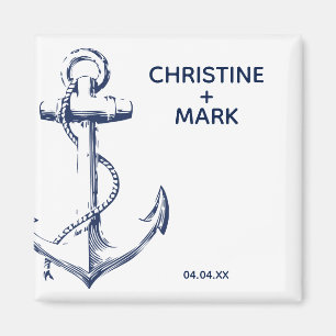 Hochzeit der Navy-Sketch-Ankerhochzeit Magnet