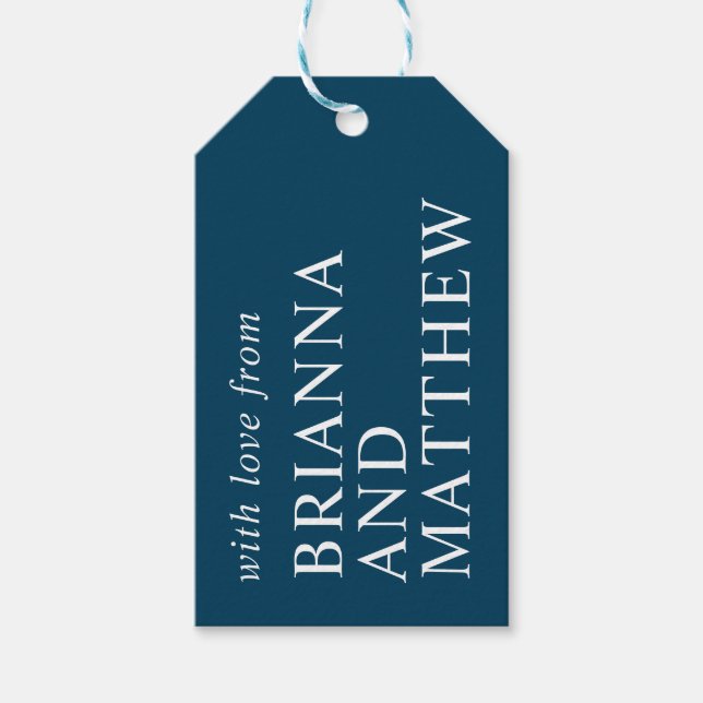 Hochzeit der Navy und White Modern Typografy Viele Geschenkanhänger (Vorderseite)
