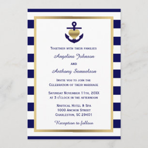 Hochzeit der personalisierten klassischen Nautical Einladung