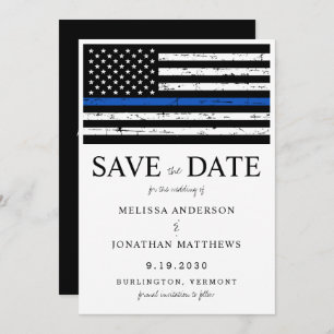 Hochzeit der Polizei in Thin Blue Line Save The Date