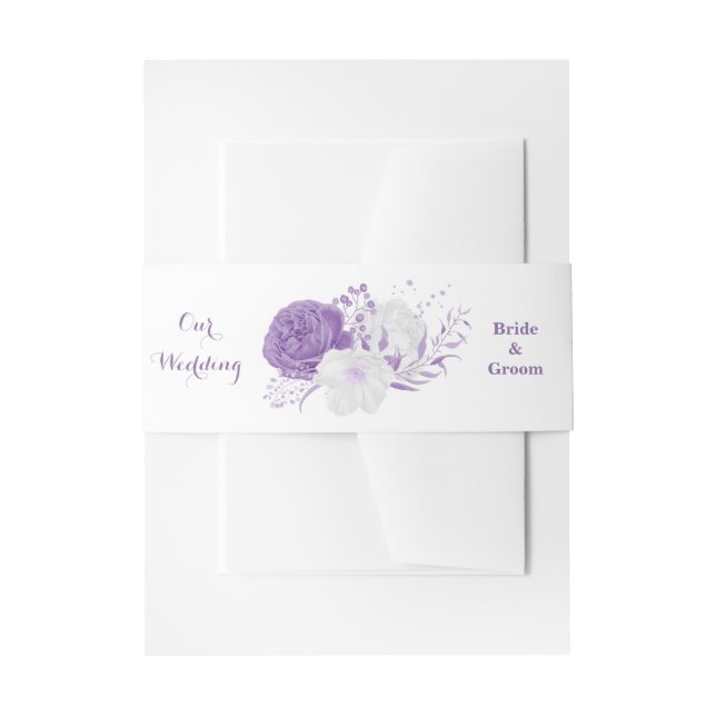 Hochzeit der romantischen violetten Blumen Einladungsbanderole (Vorderseite Beispiel)