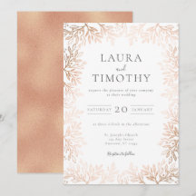 Hochzeit der Rose Gold Floral Border Typografy