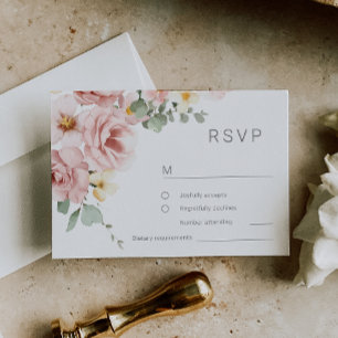 Hochzeit der Rose Watercolor RSVP Karte