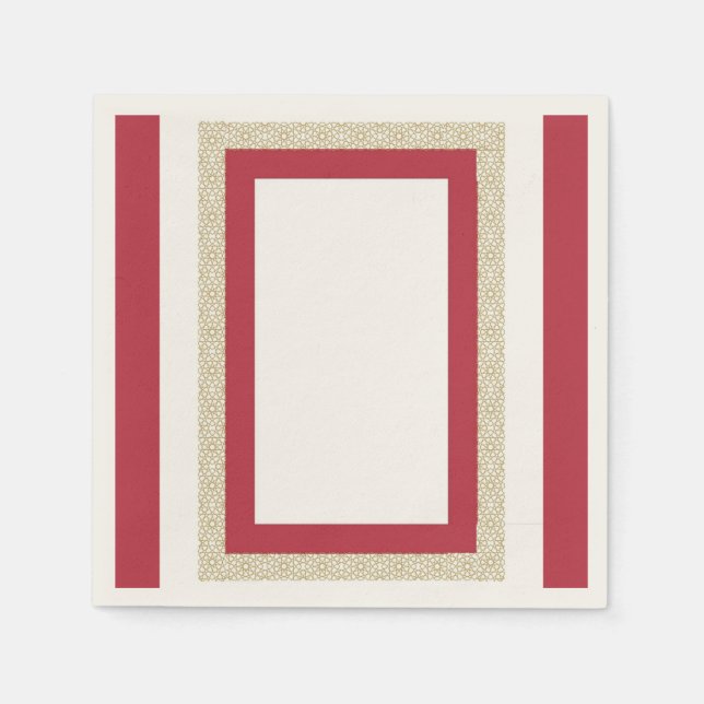 Hochzeit der roten islamischen Geometrie Serviette (Vorderseite)