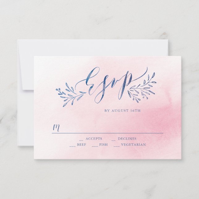 Hochzeit der Roten Marine RSVP Karte (Vorderseite)
