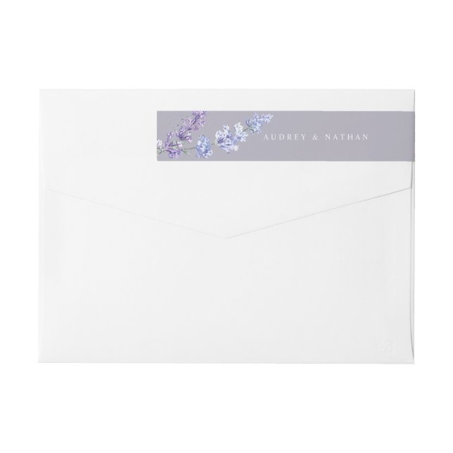 Hochzeit der Rücksendeadresse Watercolor Lavender  (Rückseite)
