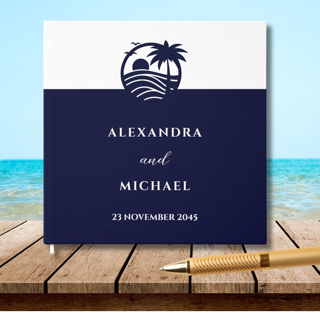 Hochzeit der schicken Marine und der weißen Palmen Gästebuch (Von Creator hochgeladen)